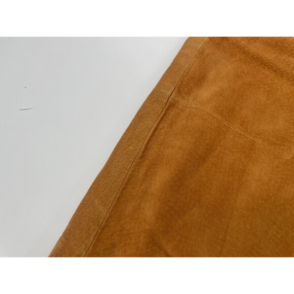 VTG 90s Suede Retro Boho Coachella Indie Knee Length Pencil Staple Chic Skirt 24 - Picture 10 of 12